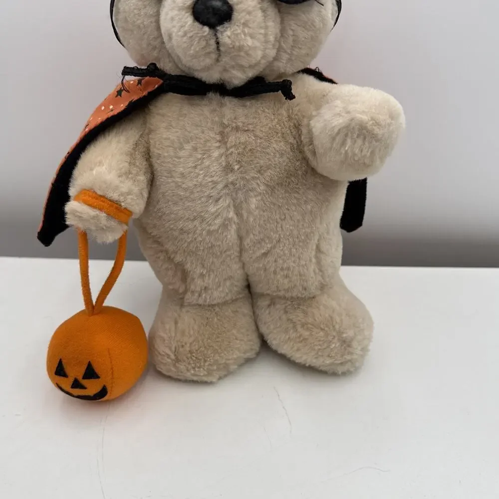 Dakin Halloween Bear Plush Trick or Treat Teddy 1984‎ Pumpkin Cape Mask 10